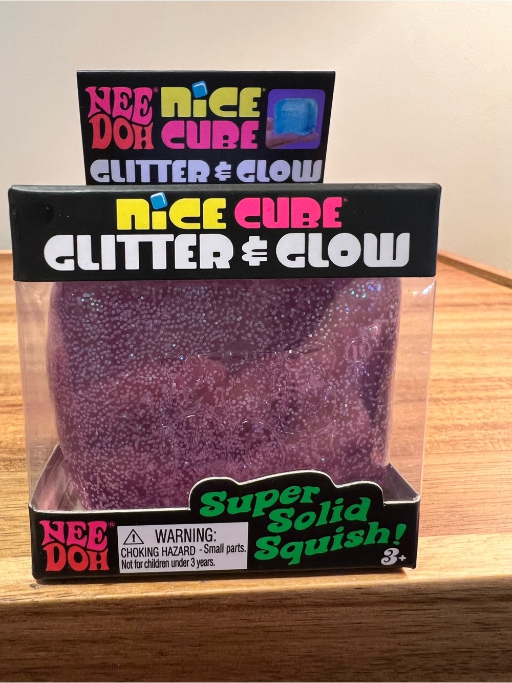 VIRAL 💜🔥Schylling NeeDoh Nice Cube Glitter & Glow - Purple Glitter 💜✨
